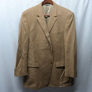 Statements 48R Beige‎ Soft Wool Silk Cashmere 2 Button Blazer Jacket Sport Coat